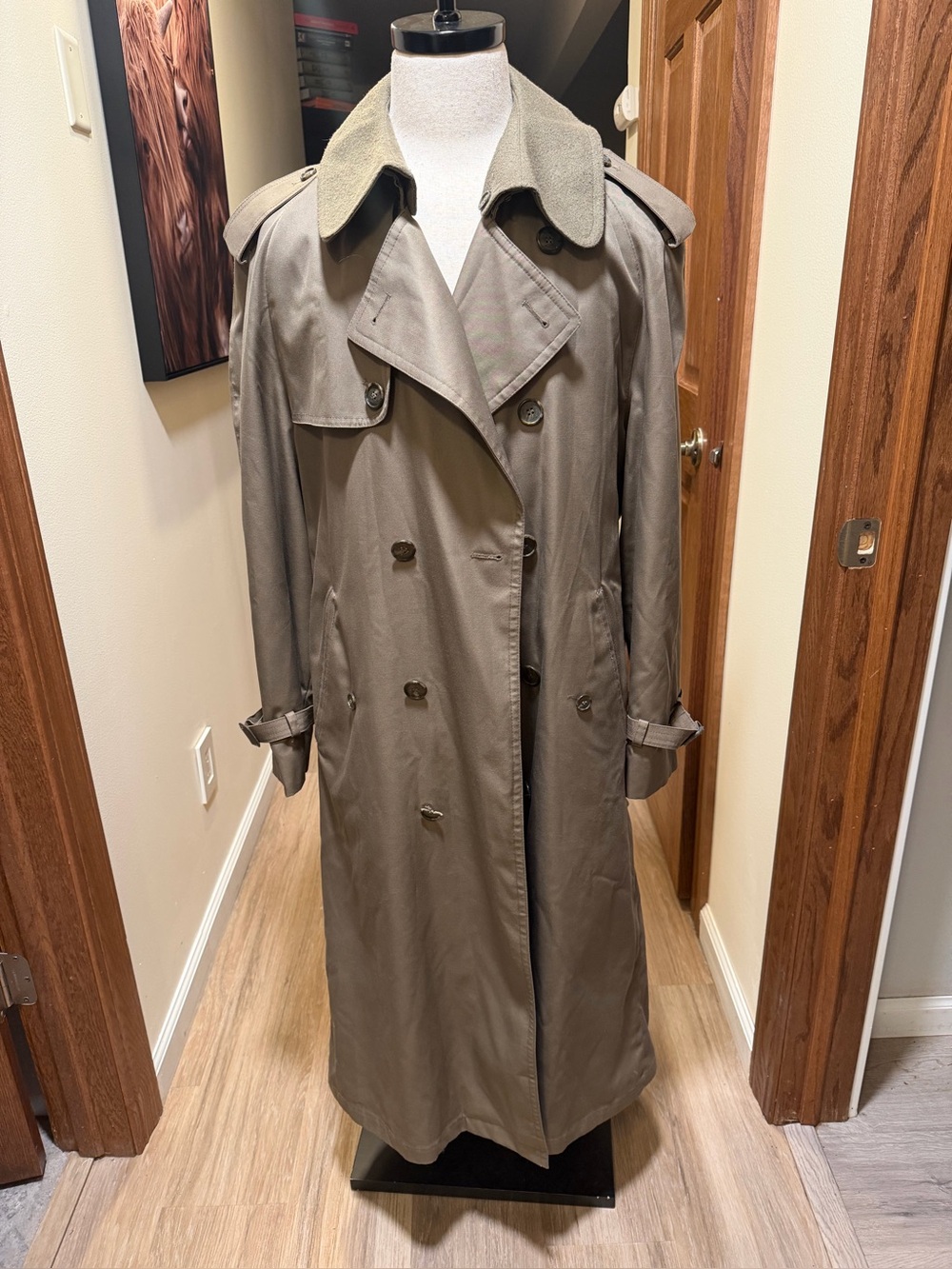 Mackintosh Weatherfair Men’s Trench Coat 42R Olive Removable Wool Liner Men’s XL